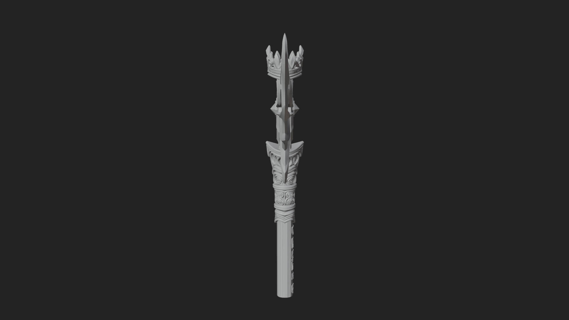 Dark Axe Head Staff Model Design 8 3D Print Model 3D Model