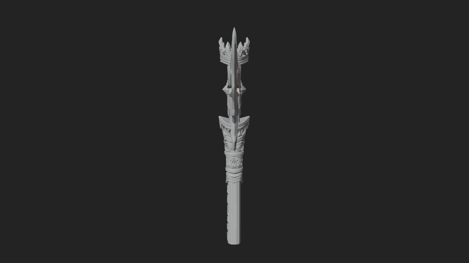 Dark Axe Head Staff Model Design 8 3D Print Model 3D Model