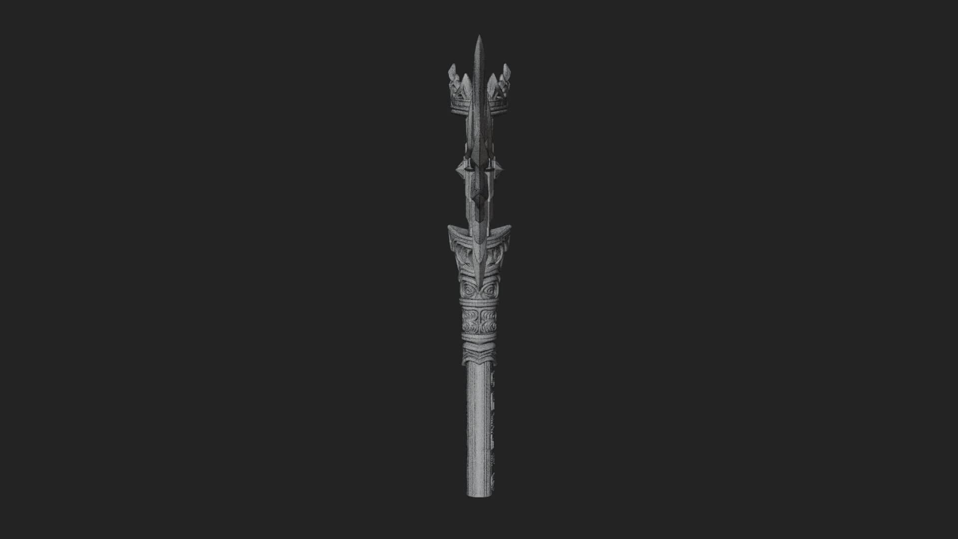 Dark Axe Head Staff Model Design 8 3D Print Model 3D Model