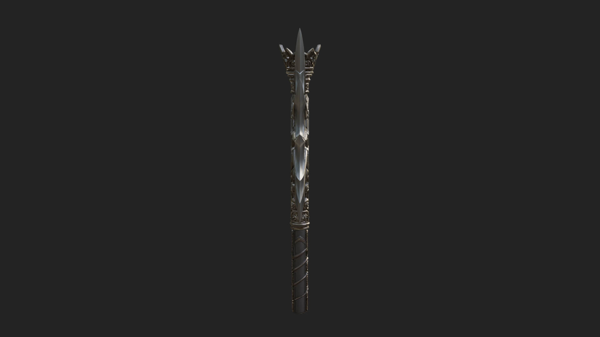 Dark Axe Head Staff Model Design 9 3D Print Model 3D Model