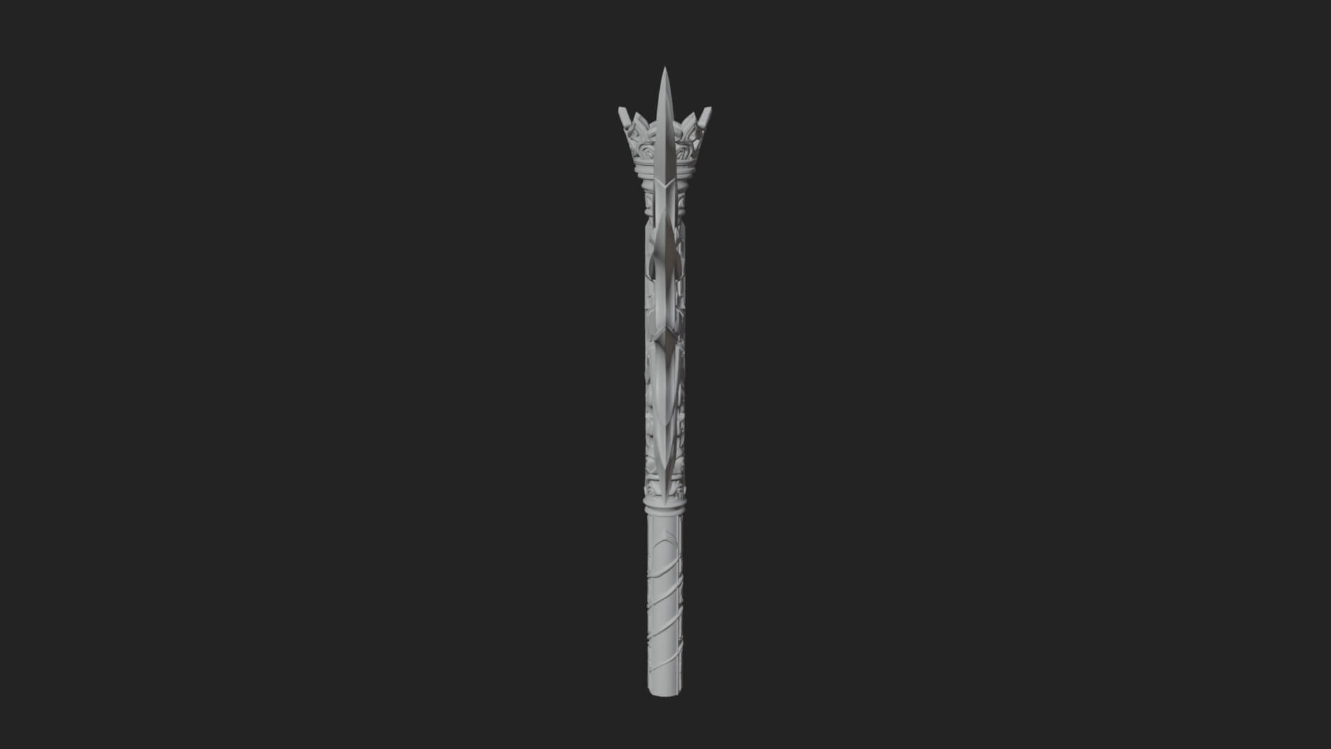 Dark Axe Head Staff Model Design 9 3D Print Model 3D Model