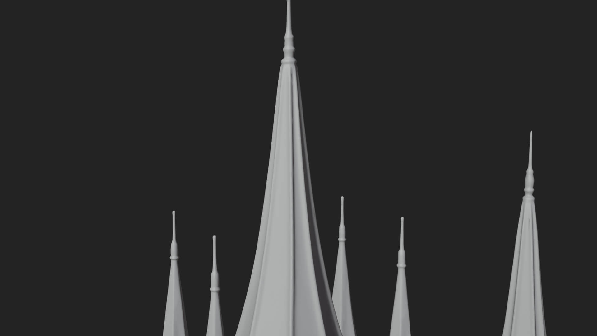 Dark Gothic Castle Design 1 3D Print Model 3D Model