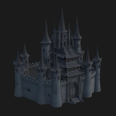 Dark Gothic Castle Design 1 3D Print Model