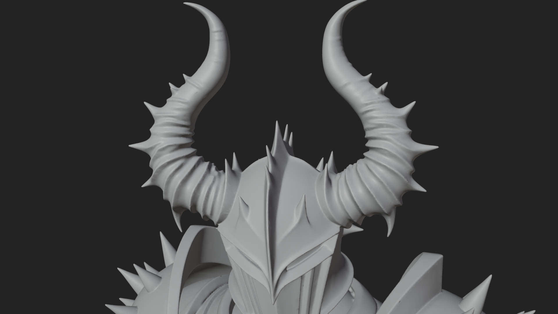 Dark Horned Knight Statue Design 10 3D Print Model 3D Model