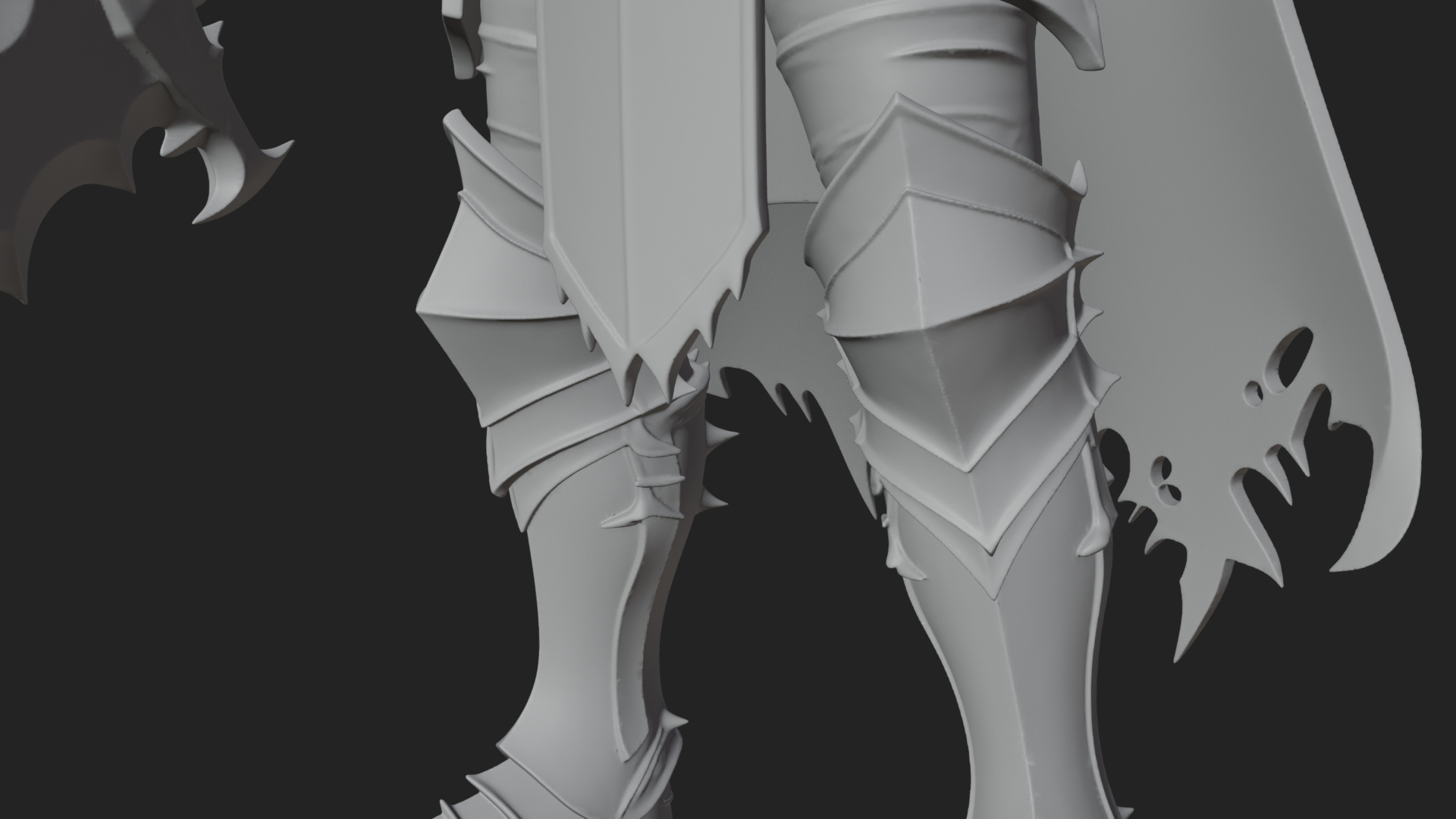 Dark Horned Knight Statue Design 10 3D Print Model 3D Model
