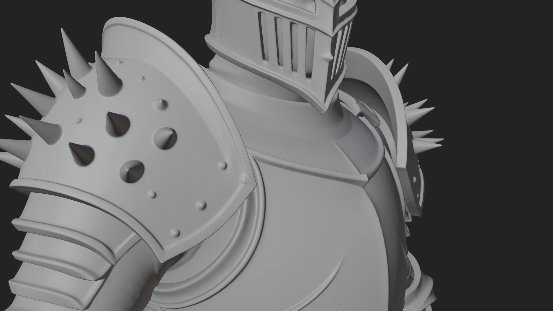 Dark Horned Knight Statue Design 11 3D Print Model 3D Model