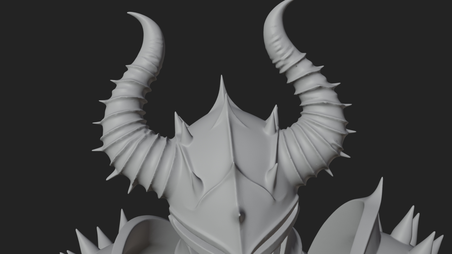 Dark Horned Knight Statue Design 12 3D Print Model 3D Model
