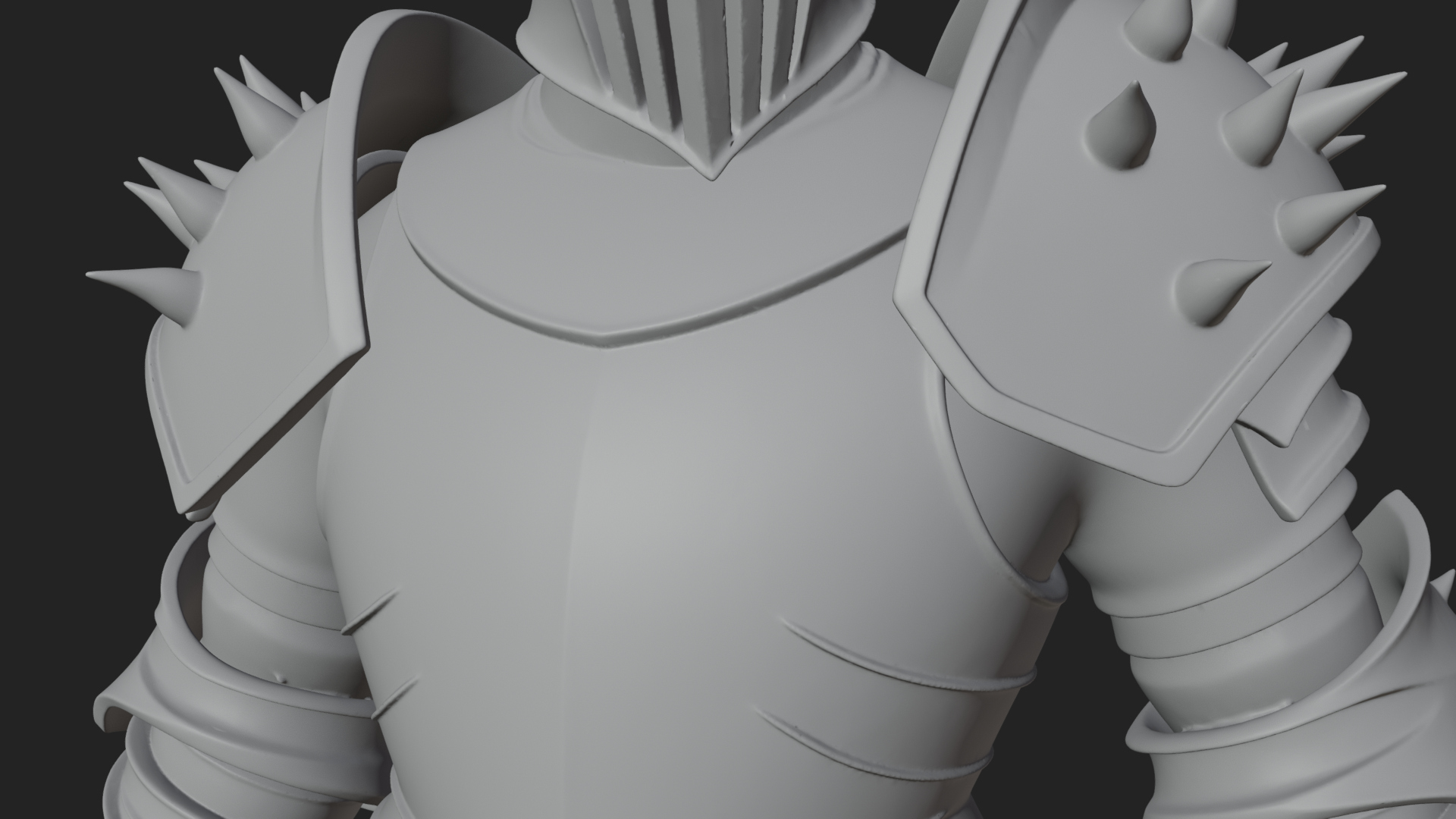 Dark Horned Knight Statue Design 12 3D Print Model 3D Model