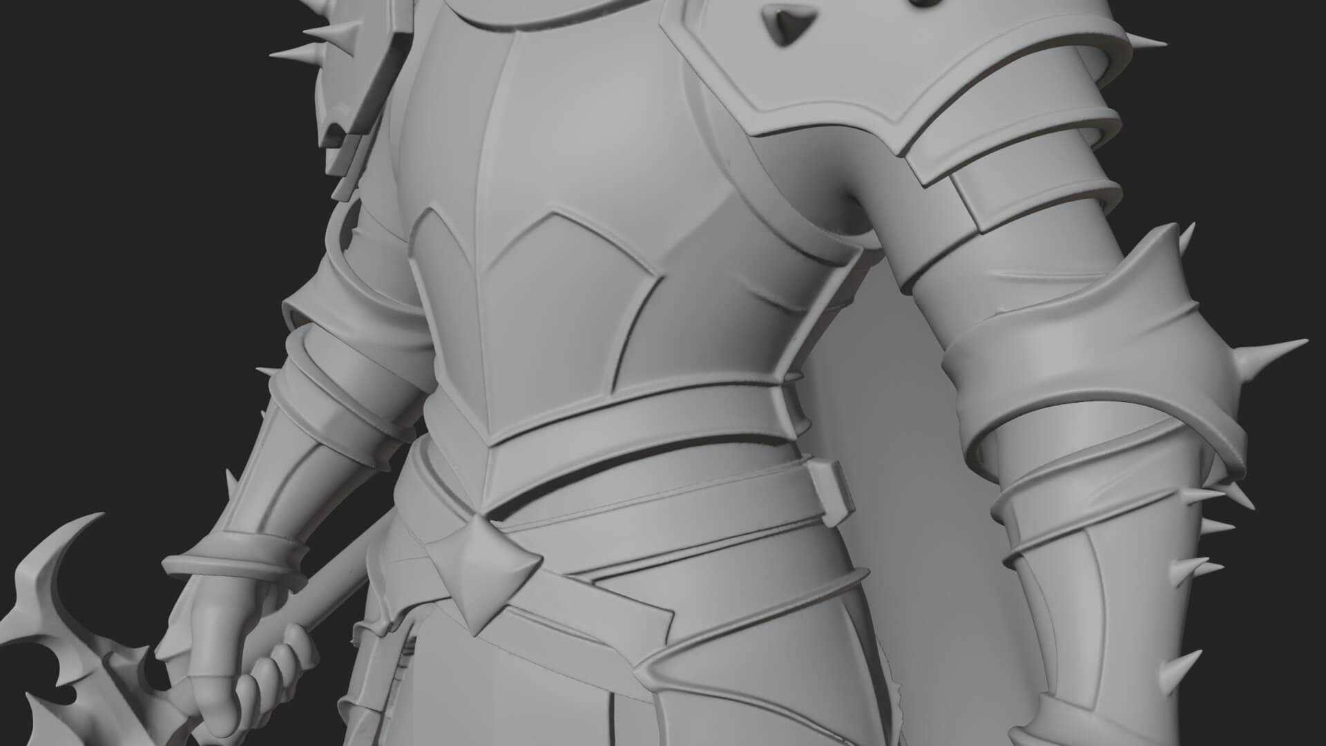 Dark Horned Knight Statue Design 9 3D Print Model 3D Model