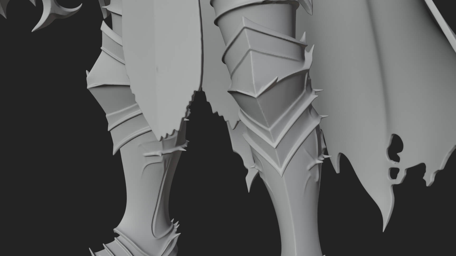 Dark Horned Knight Statue Design 9 3D Print Model 3D Model