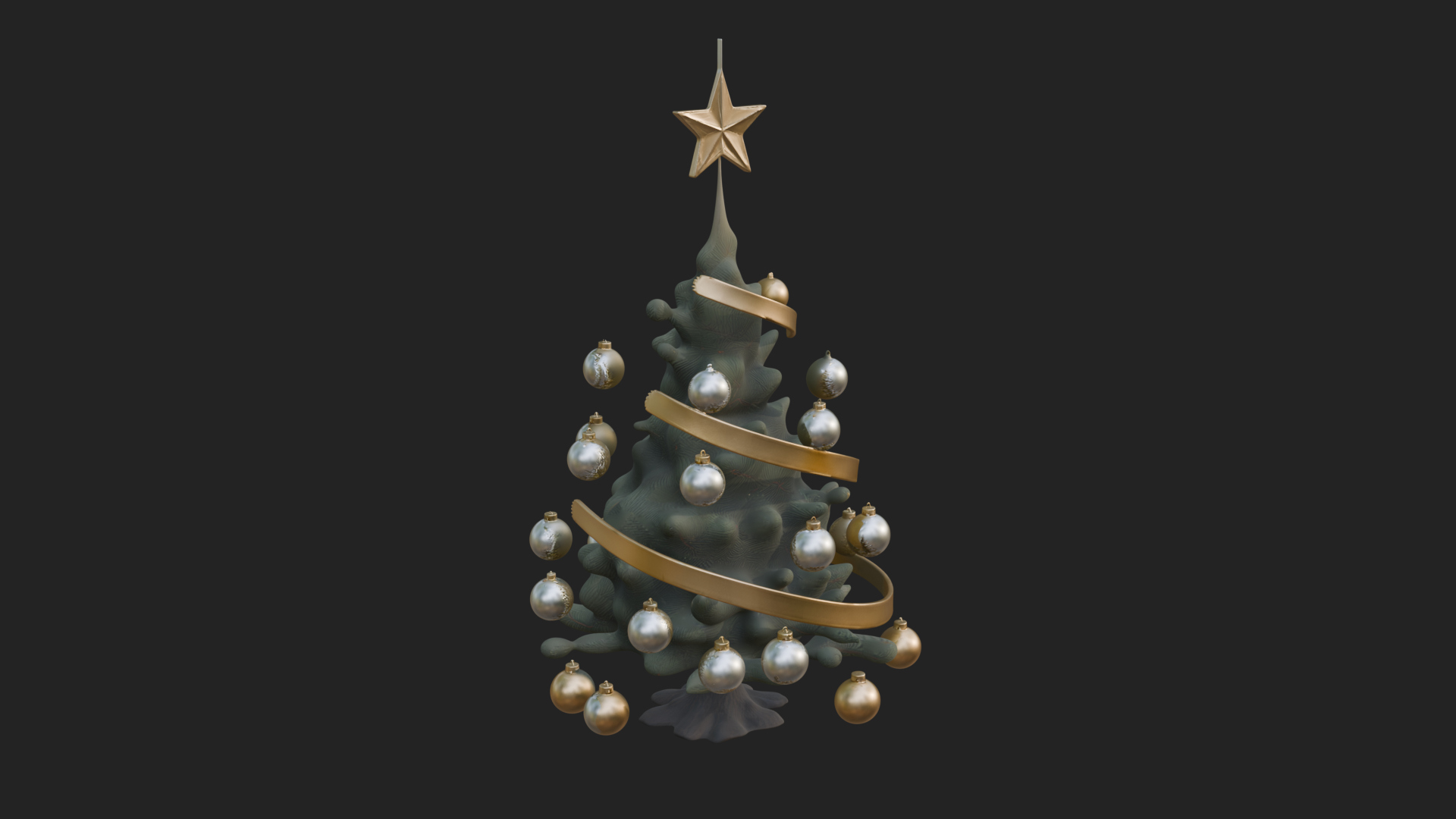 Decorated Christmas Tree Model Design 1 3D Print Model 3D Model