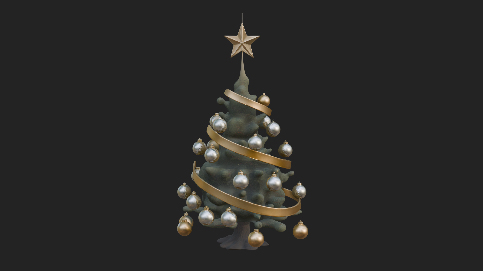 Decorated Christmas Tree Model Design 1 3D Print Model 3D Model