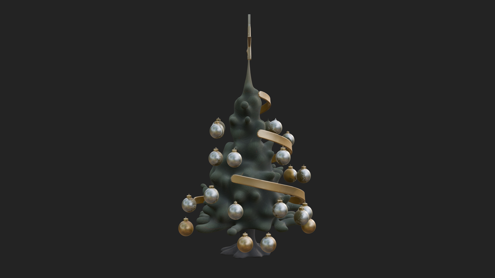 Decorated Christmas Tree Model Design 1 3D Print Model 3D Model
