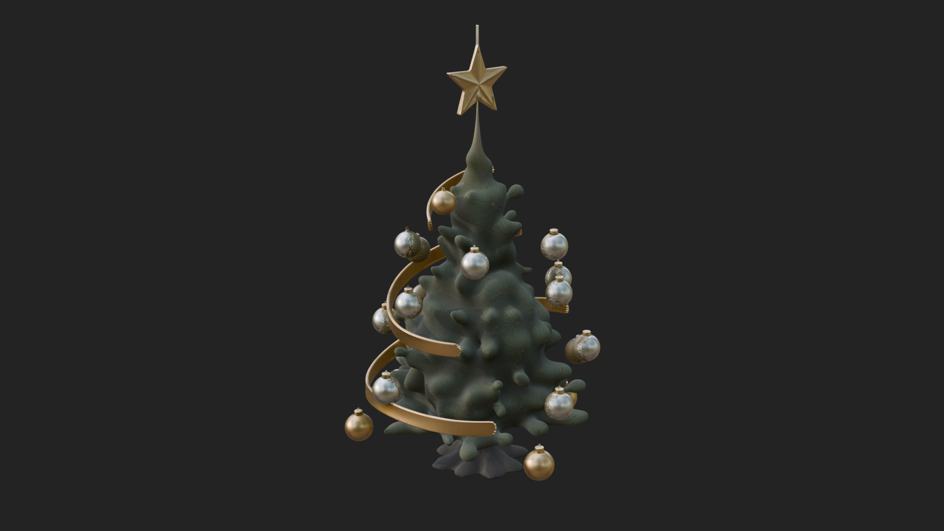 Decorated Christmas Tree Model Design 1 3D Print Model 3D Model