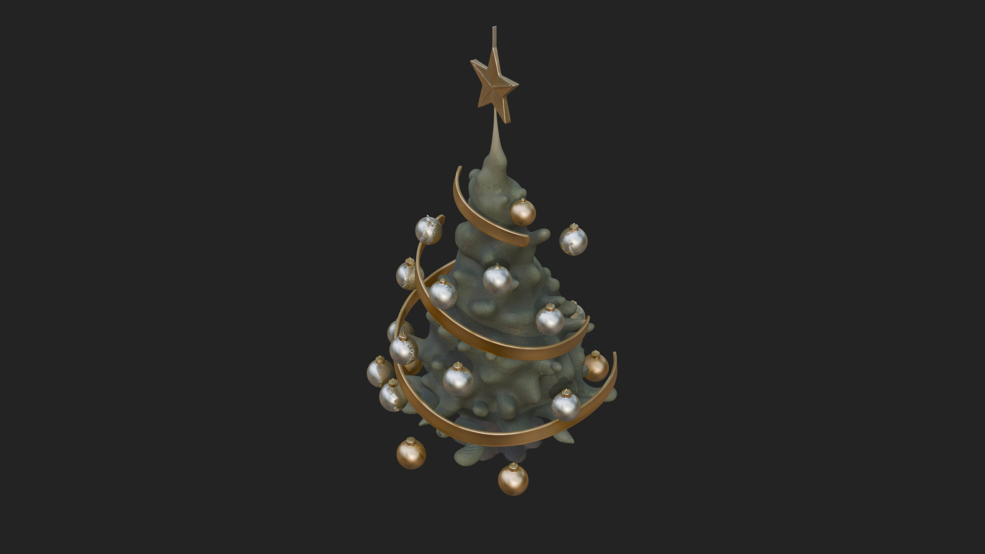 Decorated Christmas Tree Model Design 1 3D Print Model 3D Model
