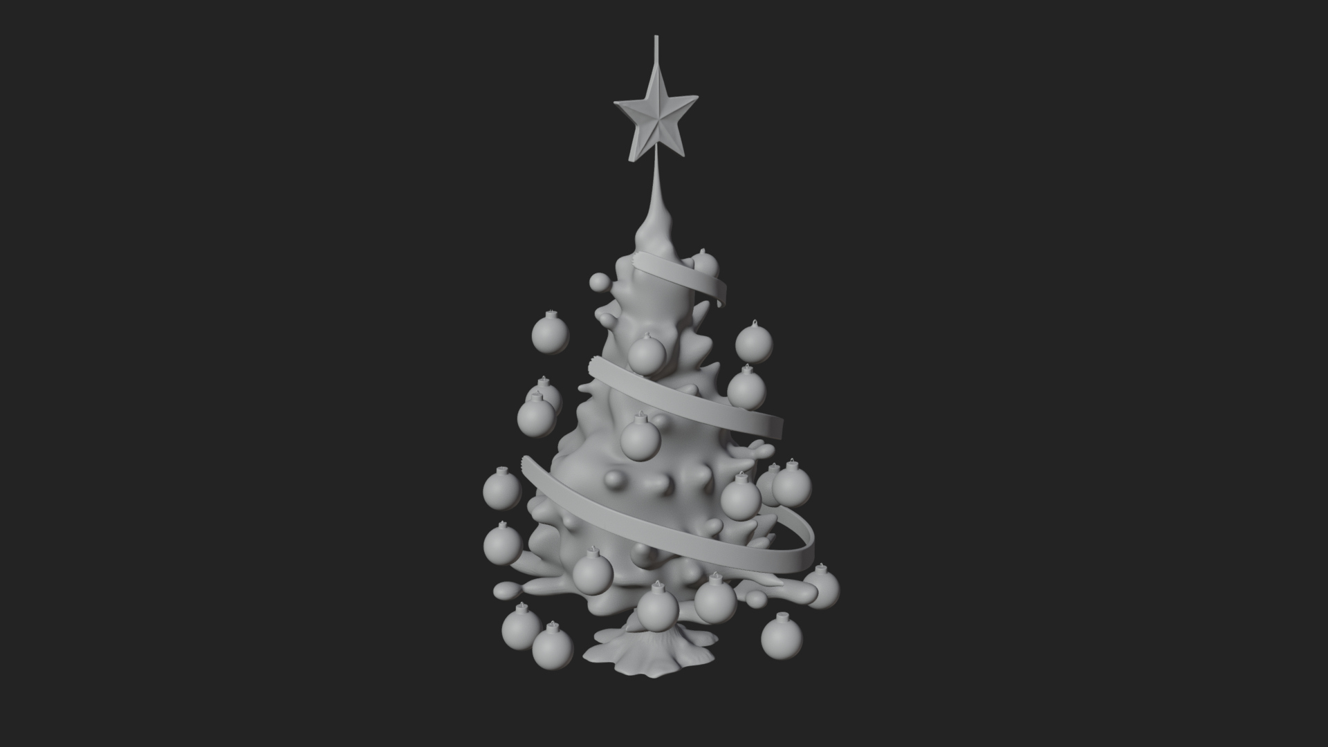 Decorated Christmas Tree Model Design 1 3D Print Model 3D Model