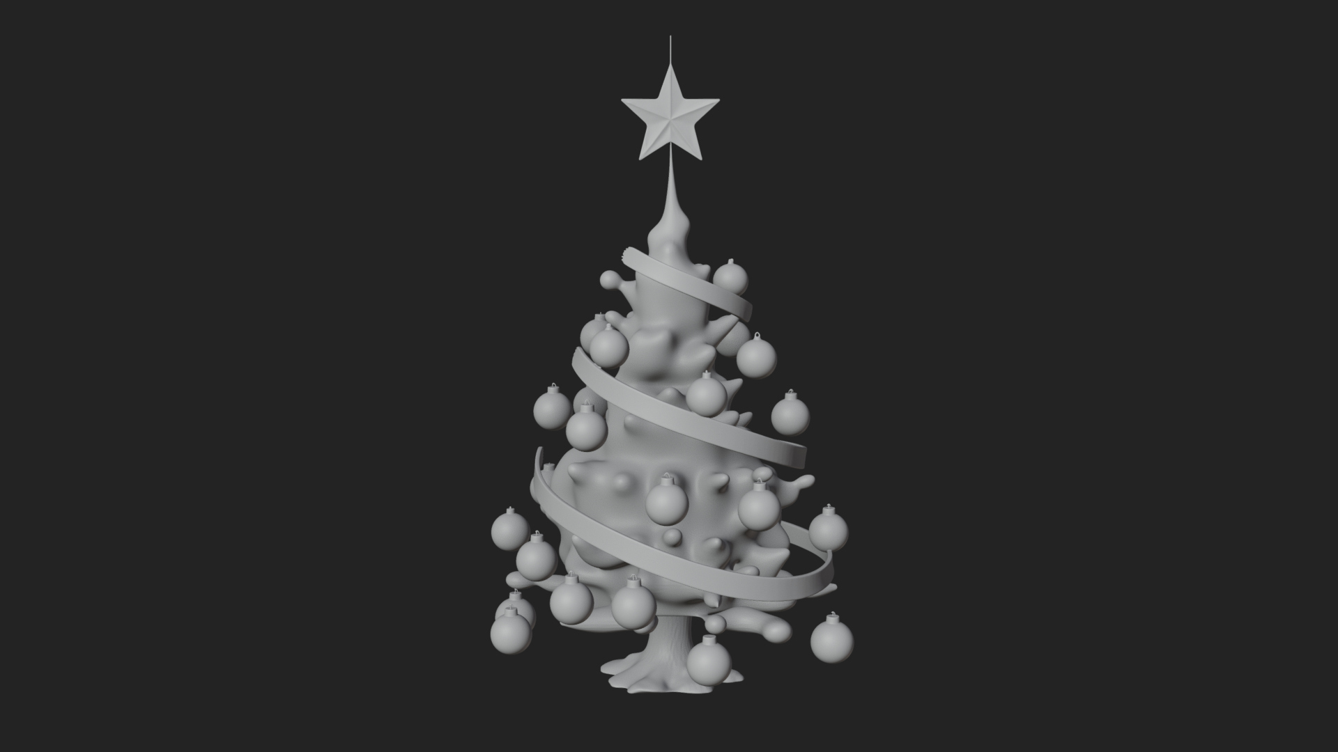 Decorated Christmas Tree Model Design 1 3D Print Model 3D Model