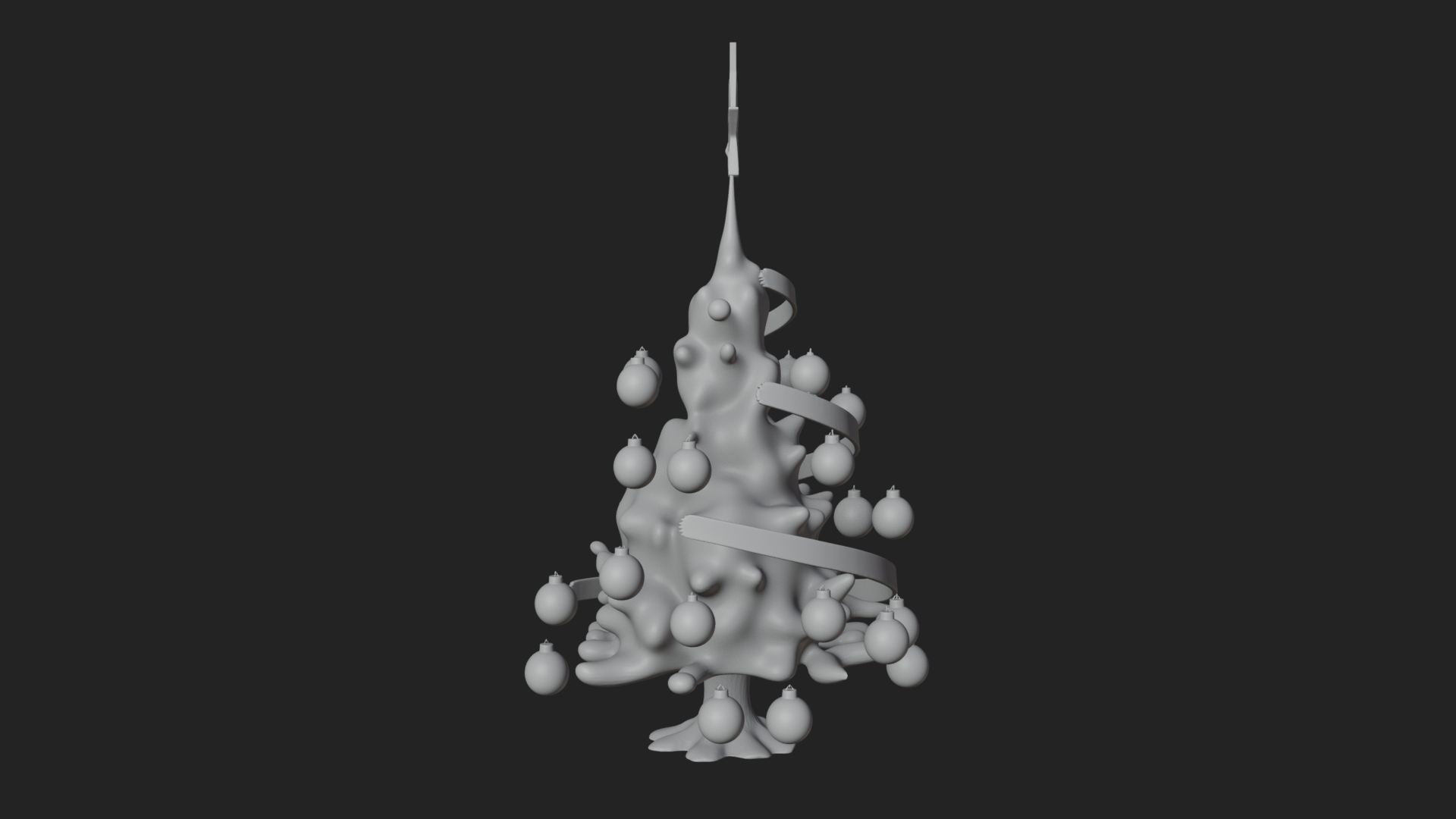 Decorated Christmas Tree Model Design 1 3D Print Model 3D Model