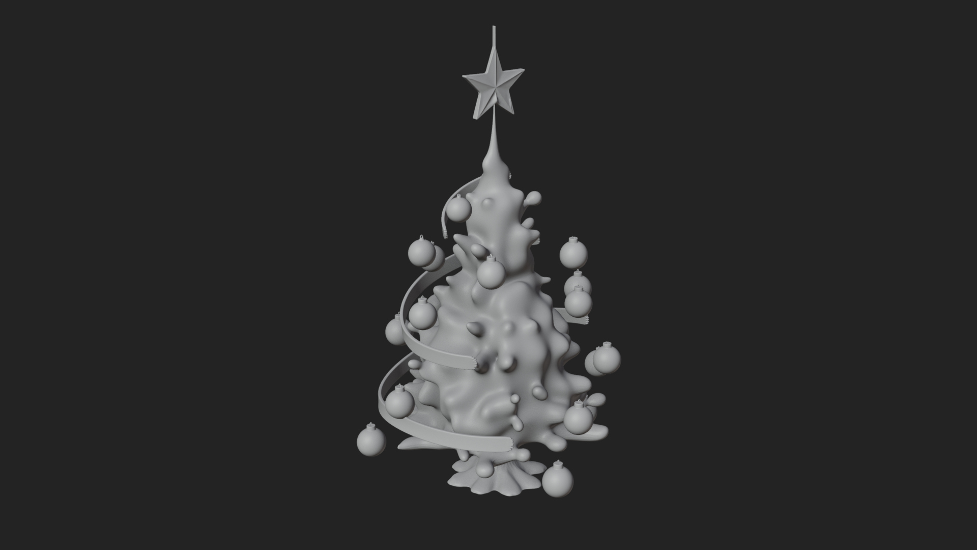 Decorated Christmas Tree Model Design 1 3D Print Model 3D Model