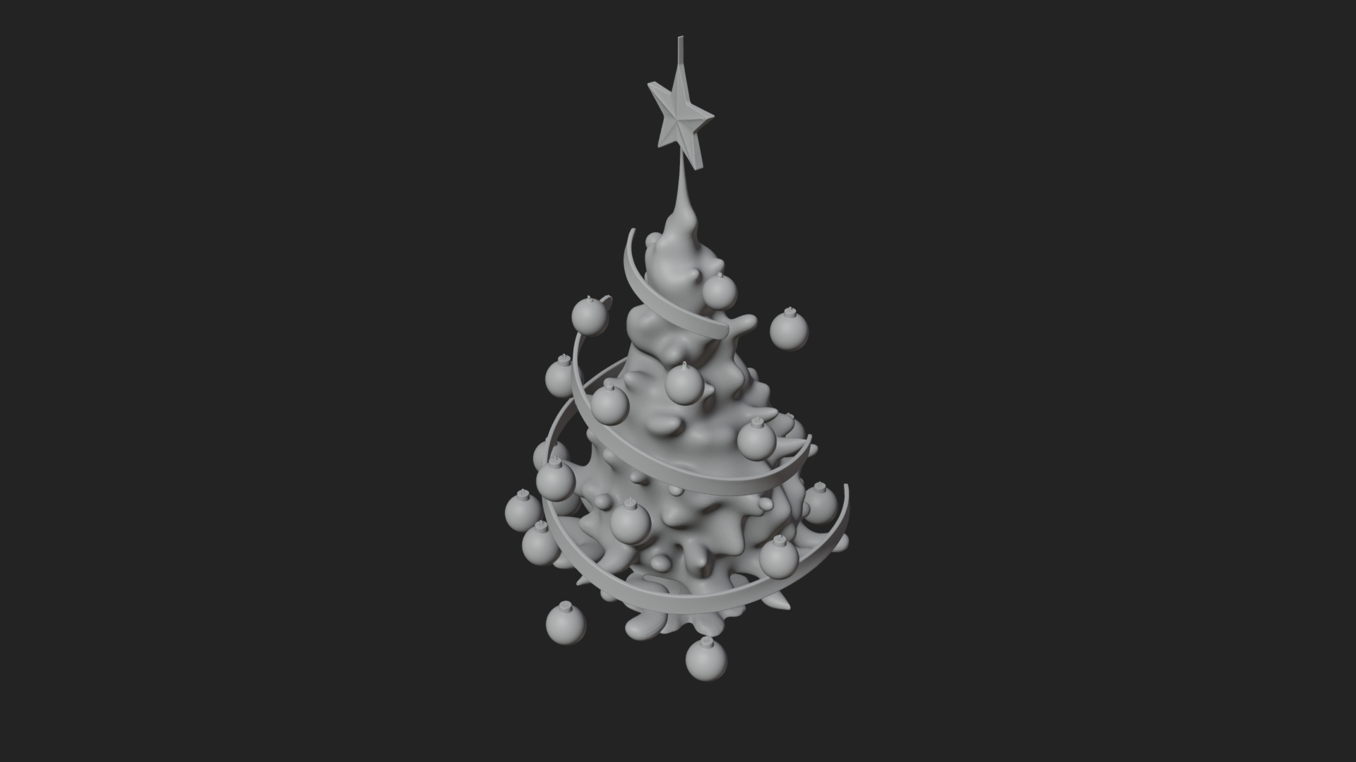Decorated Christmas Tree Model Design 1 3D Print Model 3D Model