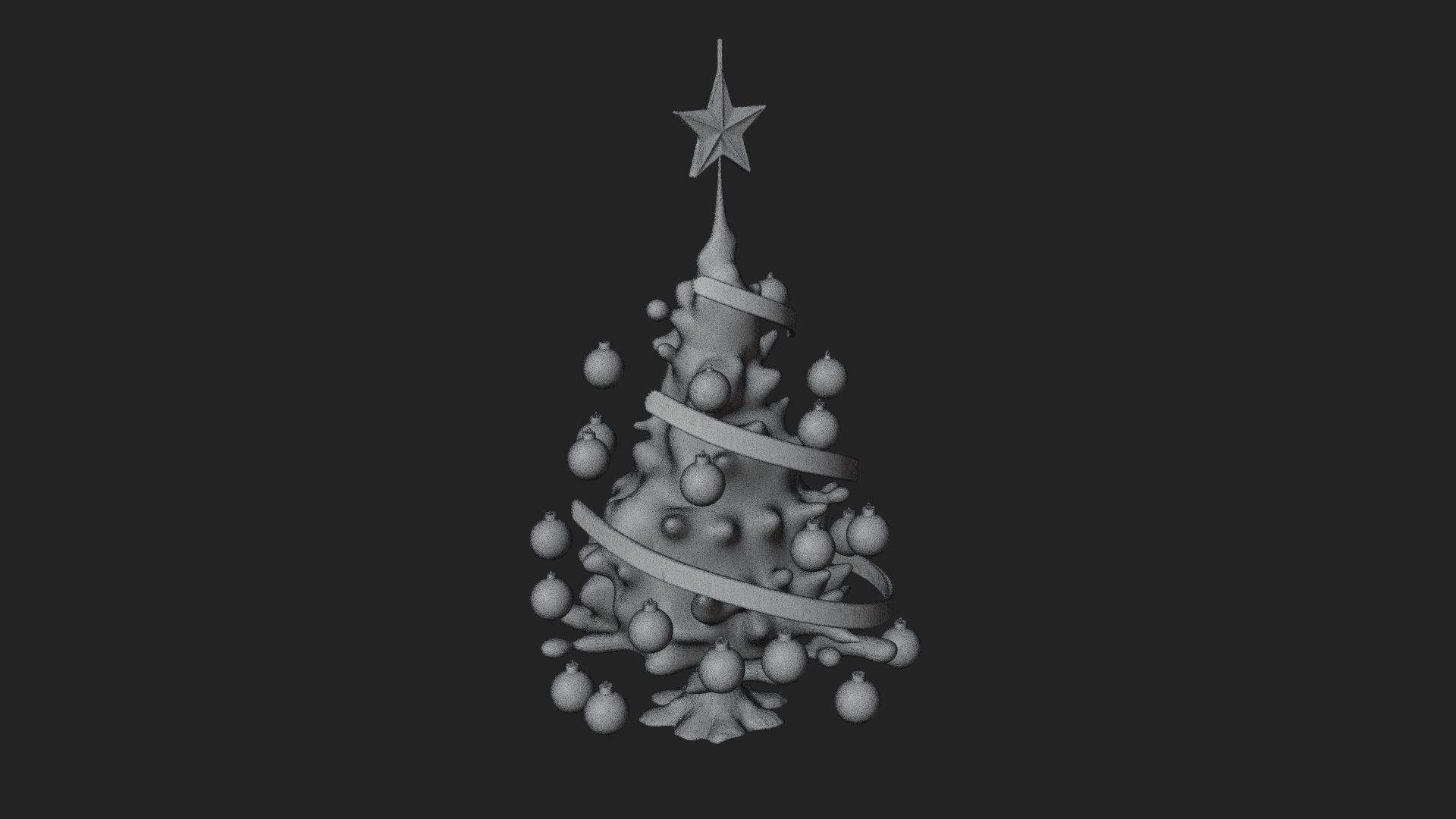 Decorated Christmas Tree Model Design 1 3D Print Model 3D Model