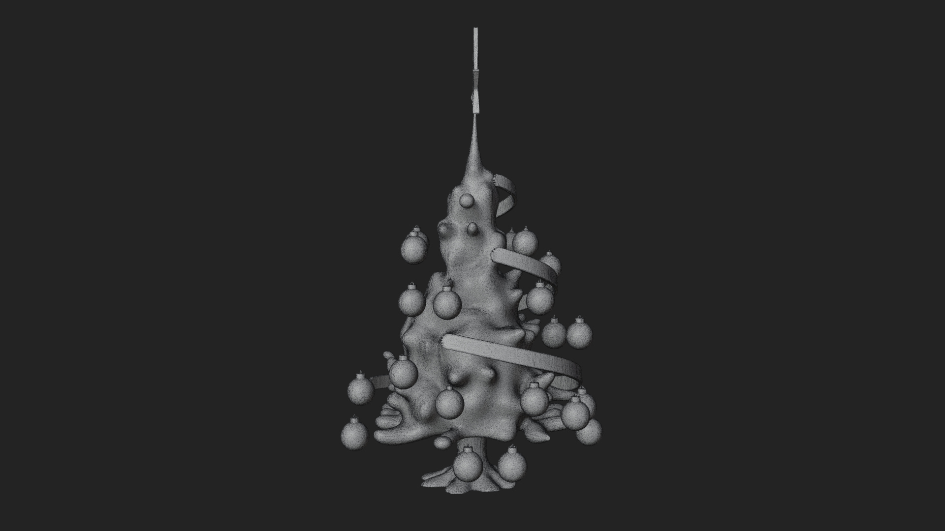 Decorated Christmas Tree Model Design 1 3D Print Model 3D Model