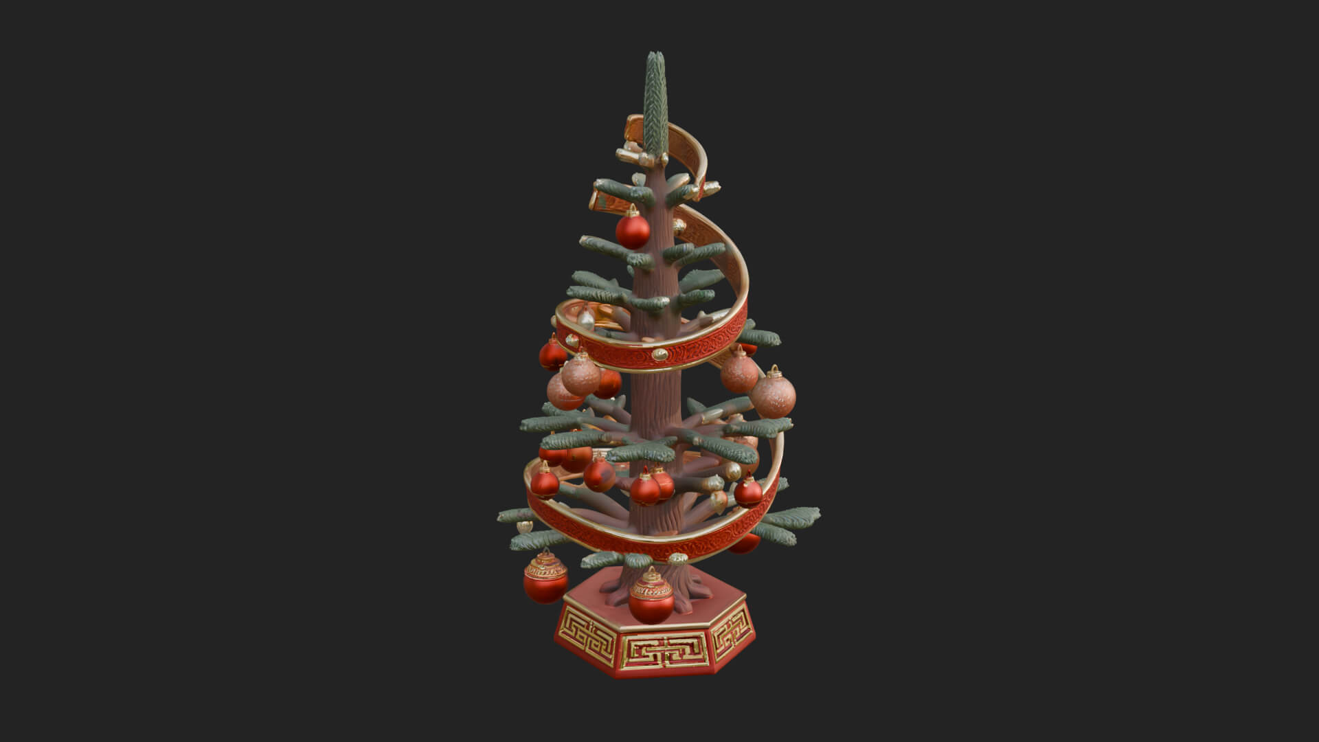 Decorated Christmas Tree Model Design 10 3D Print Model 3D Model