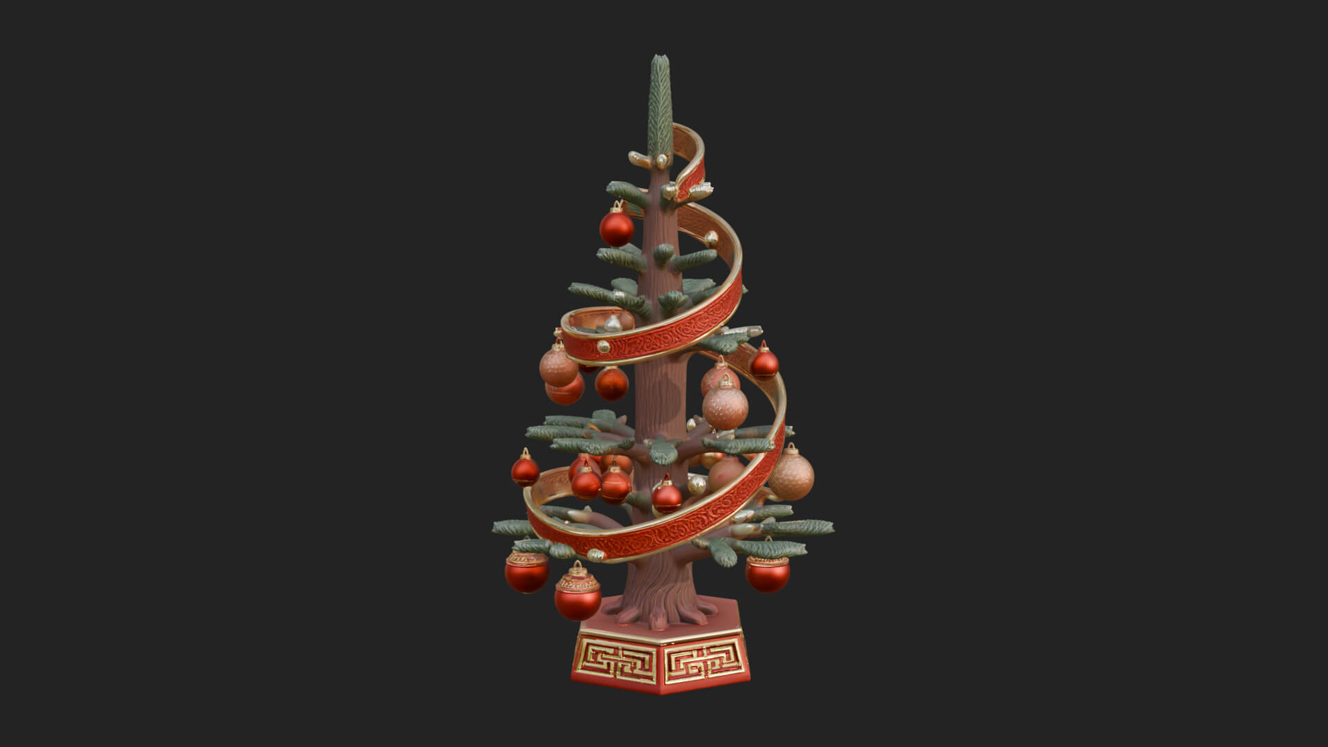 Decorated Christmas Tree Model Design 10 3D Print Model 3D Model