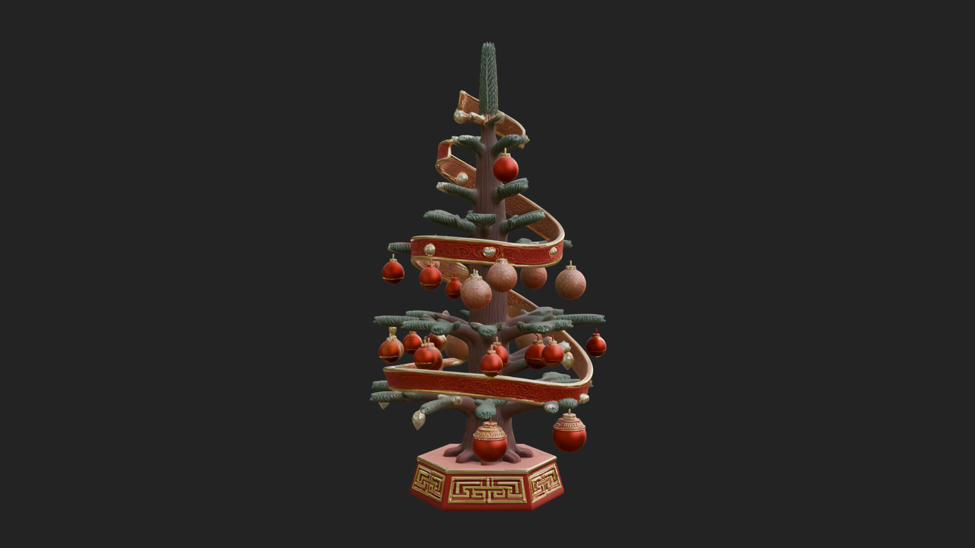 Decorated Christmas Tree Model Design 10 3D Print Model 3D Model