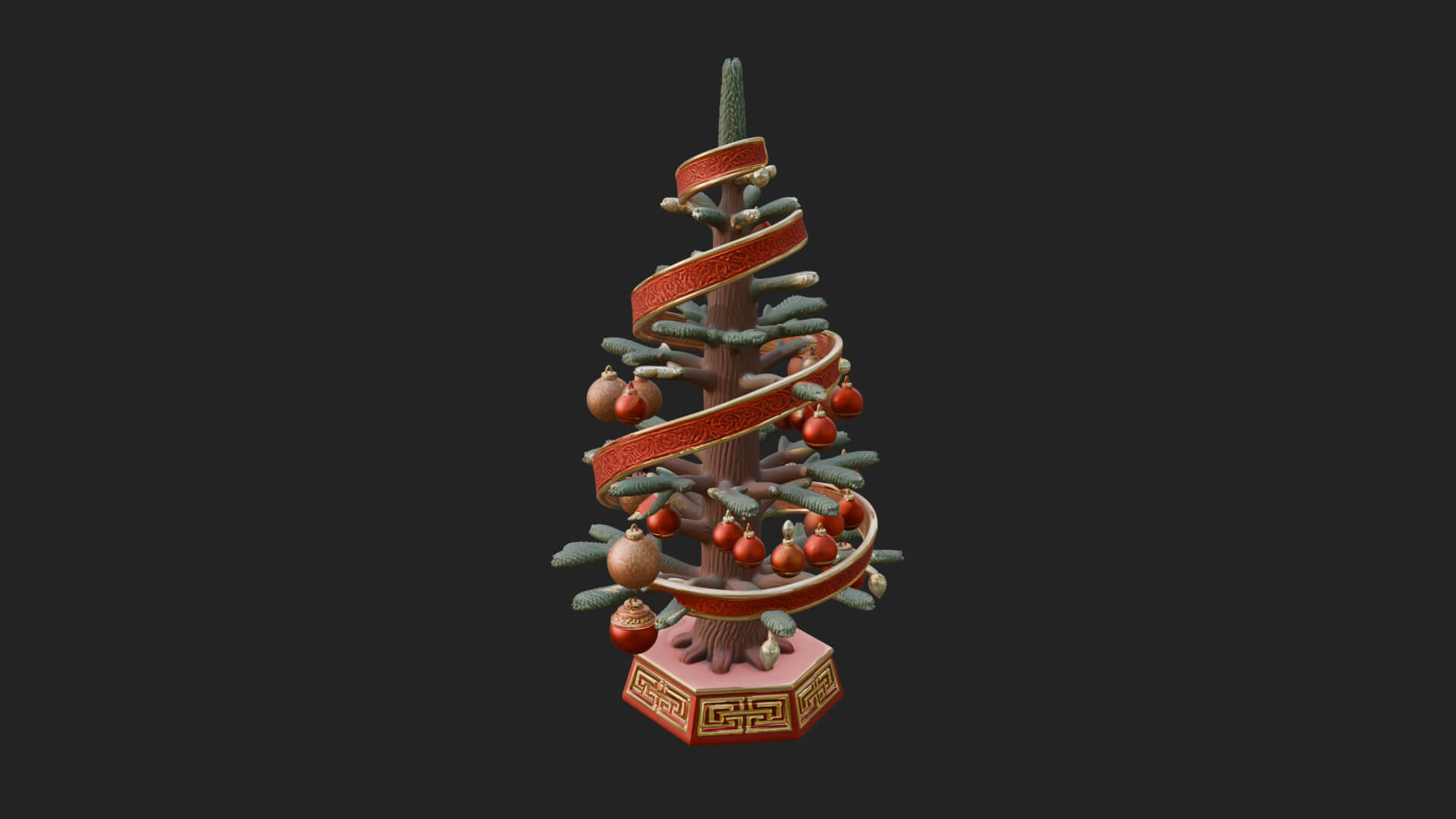 Decorated Christmas Tree Model Design 10 3D Print Model 3D Model