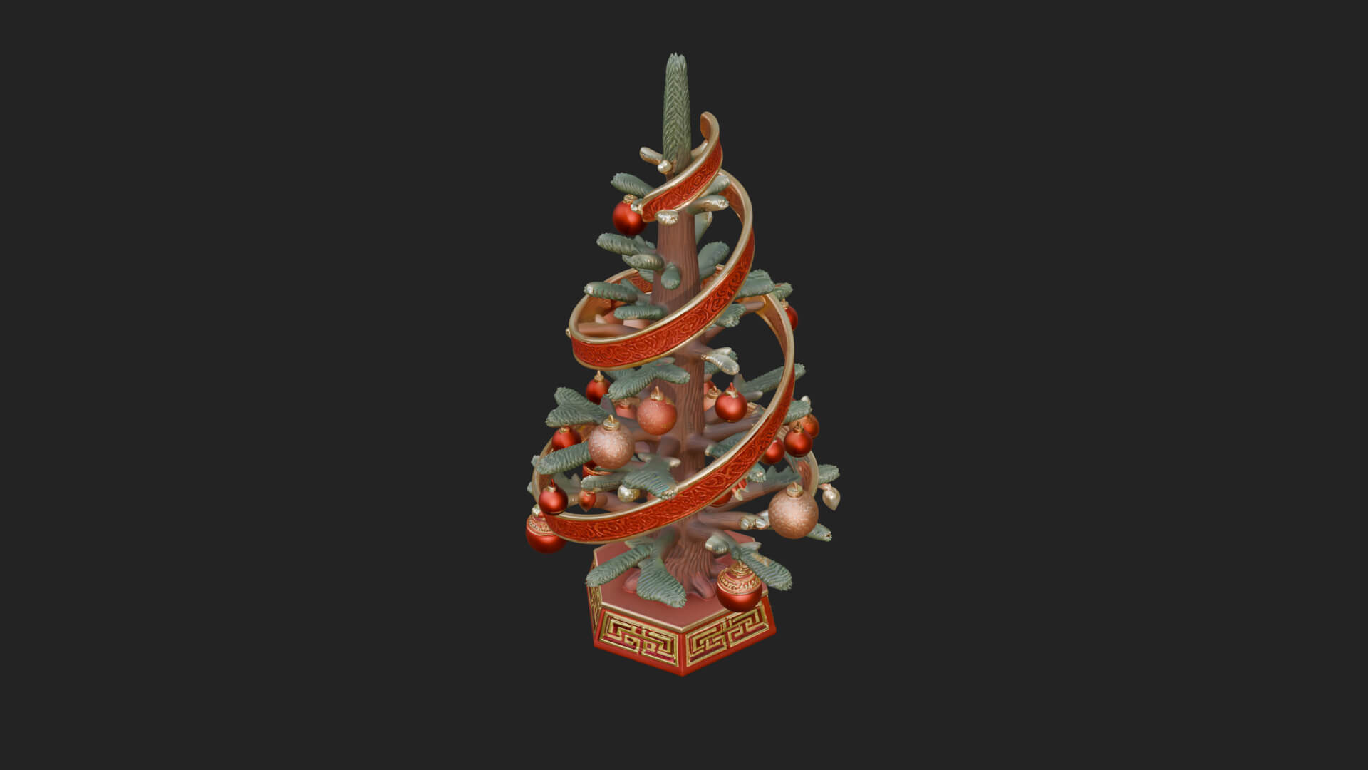 Decorated Christmas Tree Model Design 10 3D Print Model 3D Model