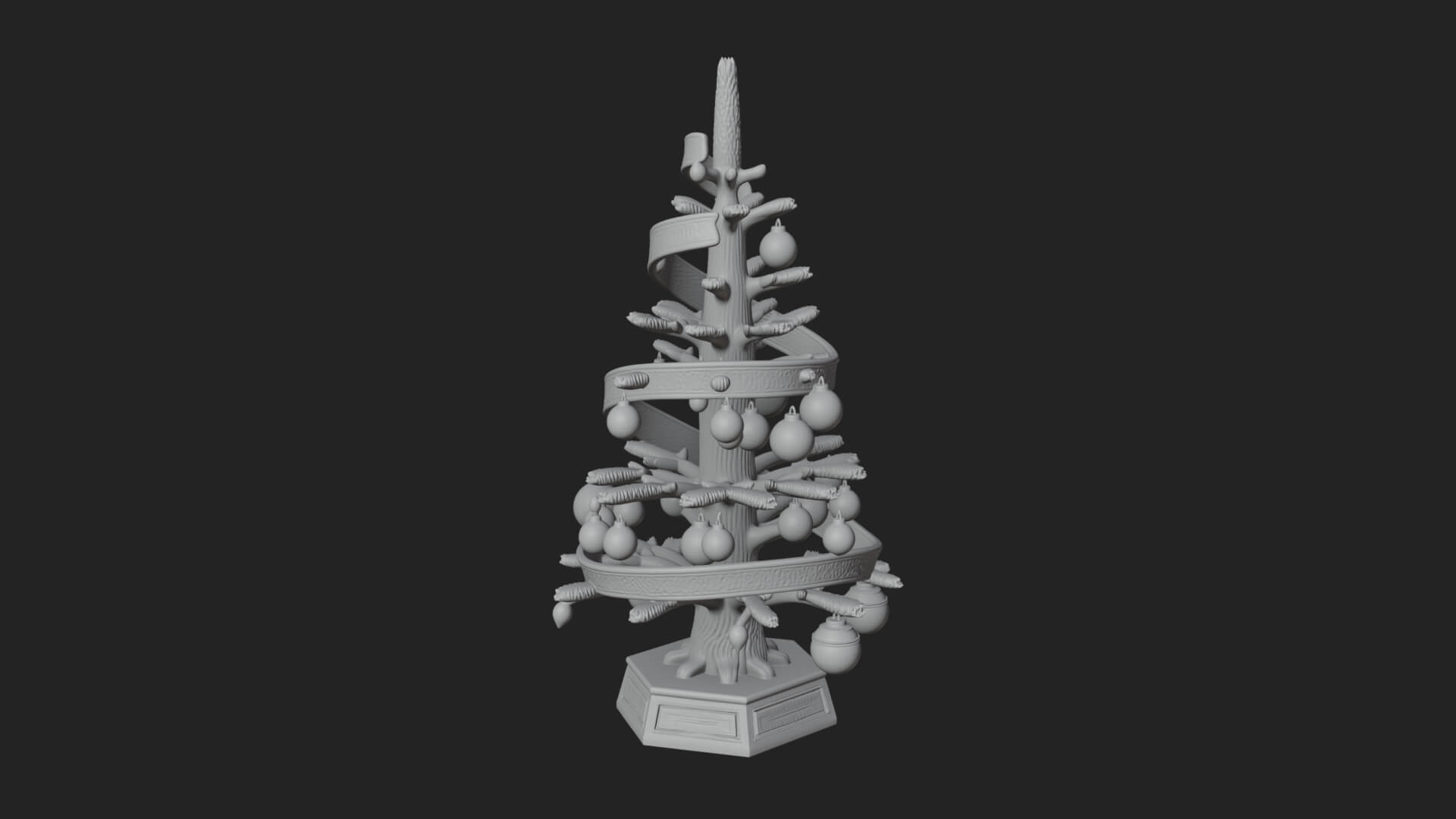 Decorated Christmas Tree Model Design 10 3D Print Model 3D Model