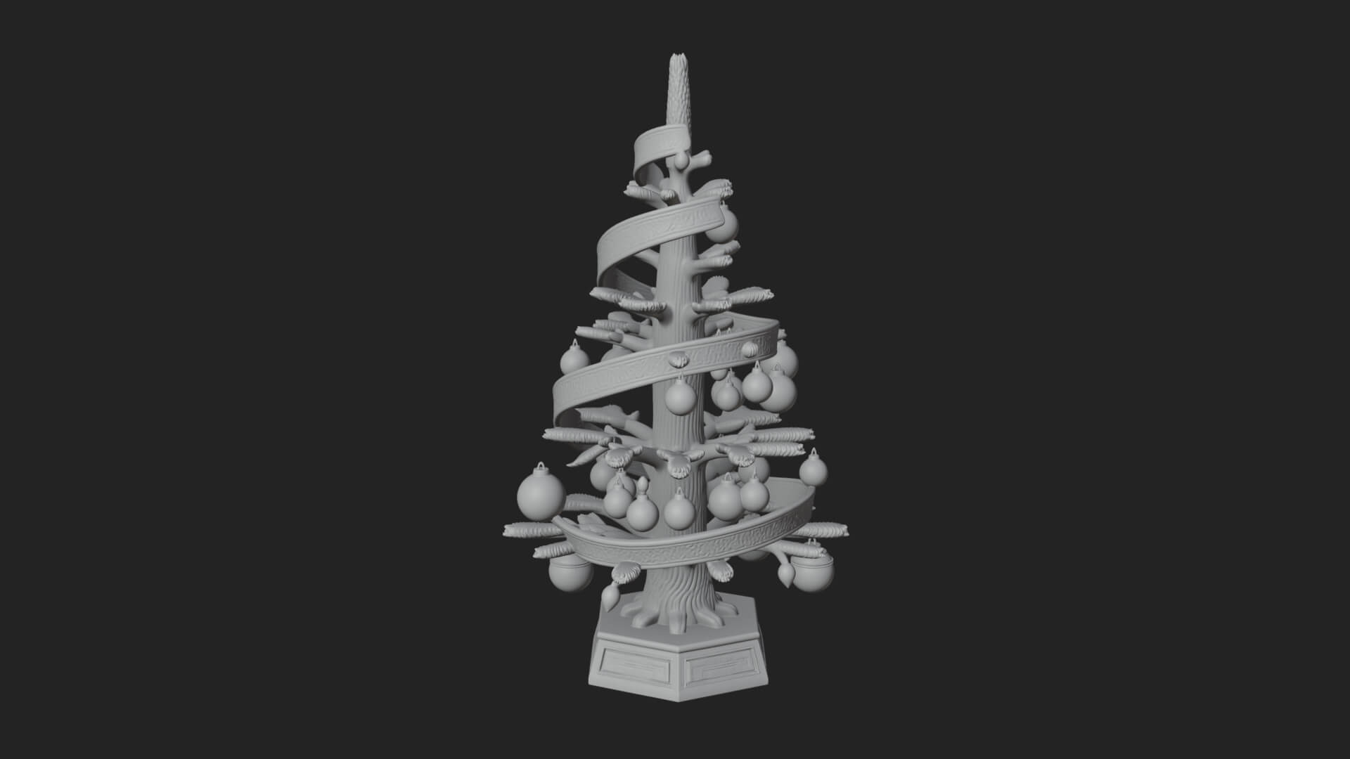 Decorated Christmas Tree Model Design 10 3D Print Model 3D Model