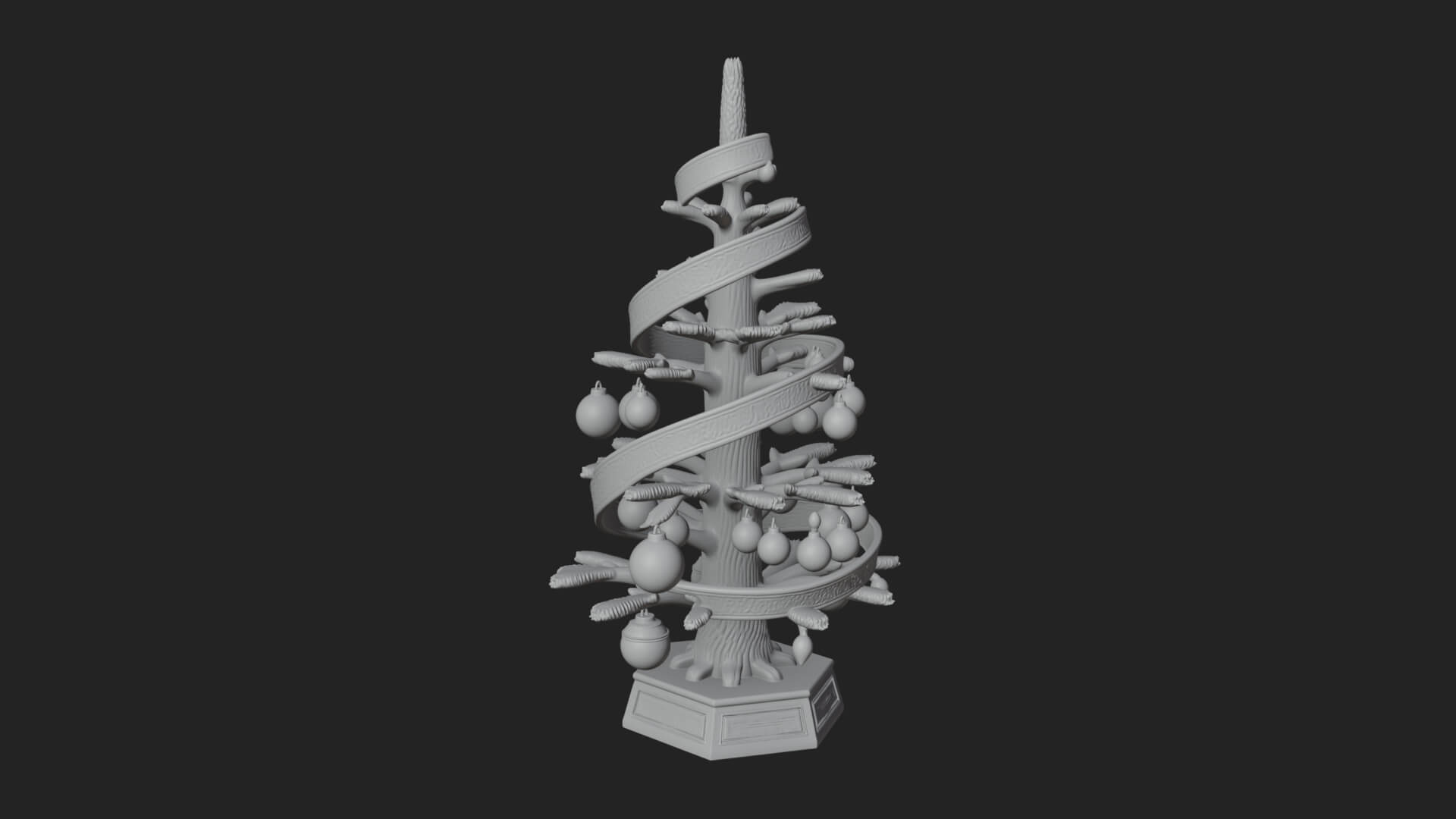 Decorated Christmas Tree Model Design 10 3D Print Model 3D Model