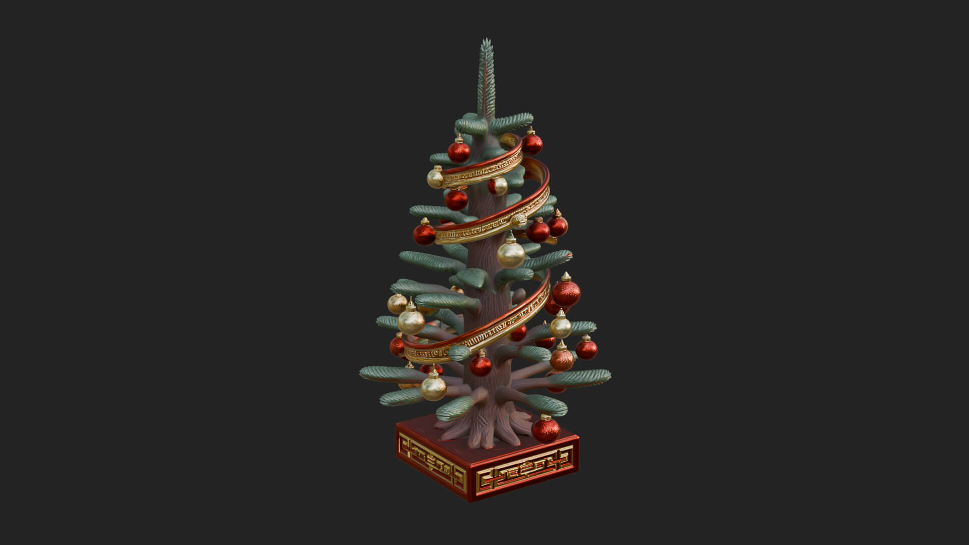 Decorated Christmas Tree Model Design 11 3D Print Model 3D Model