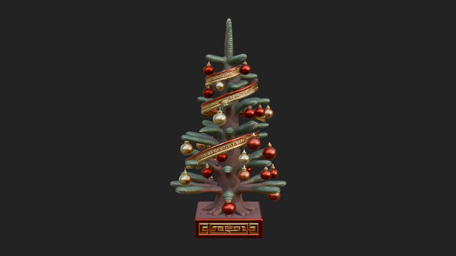 Decorated Christmas Tree Model Design 11 3D Print Model 3D Model