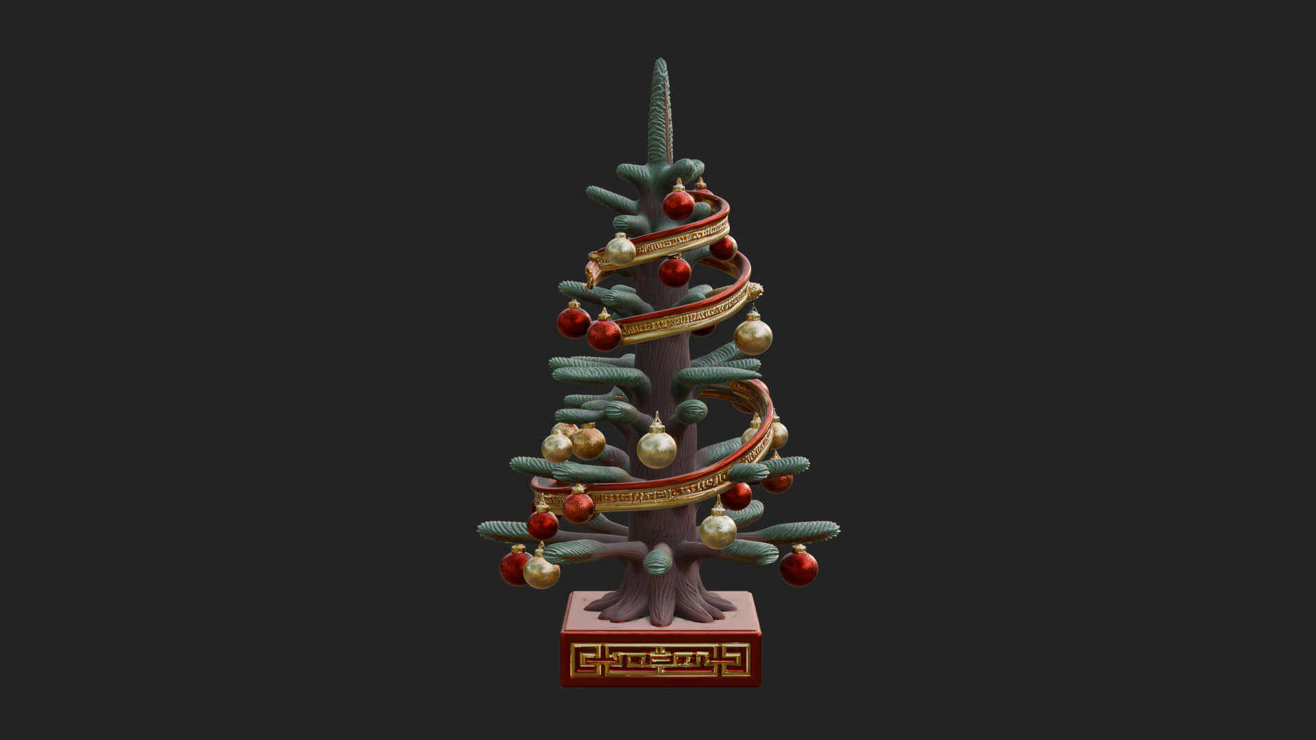 Decorated Christmas Tree Model Design 11 3D Print Model 3D Model