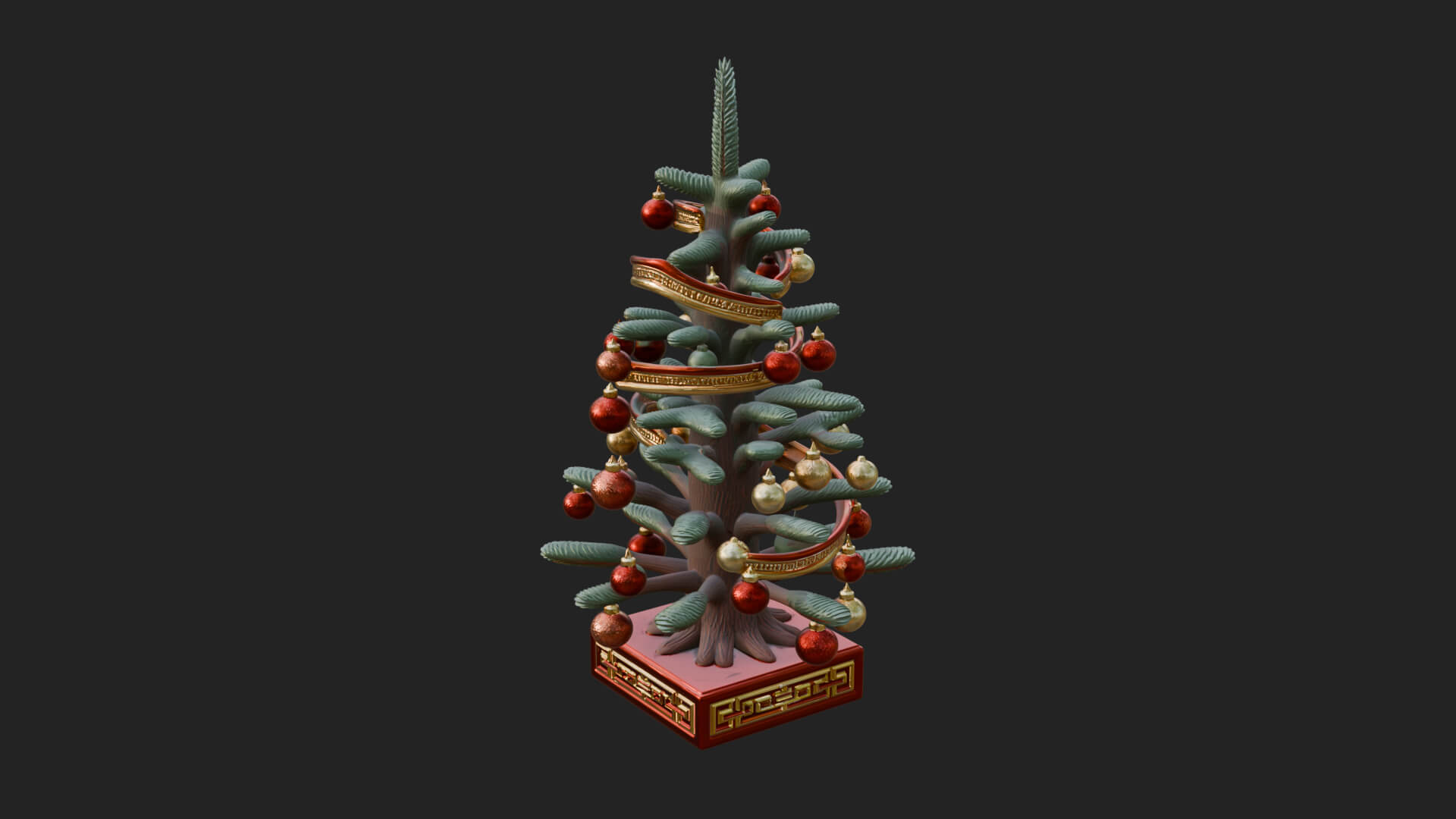 Decorated Christmas Tree Model Design 11 3D Print Model 3D Model