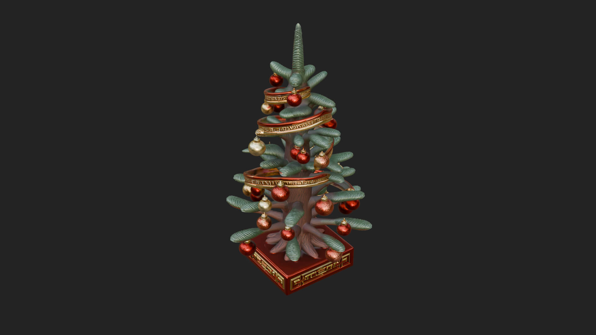 Decorated Christmas Tree Model Design 11 3D Print Model 3D Model