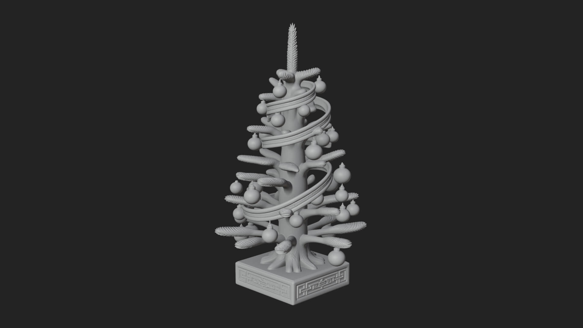 Decorated Christmas Tree Model Design 11 3D Print Model 3D Model
