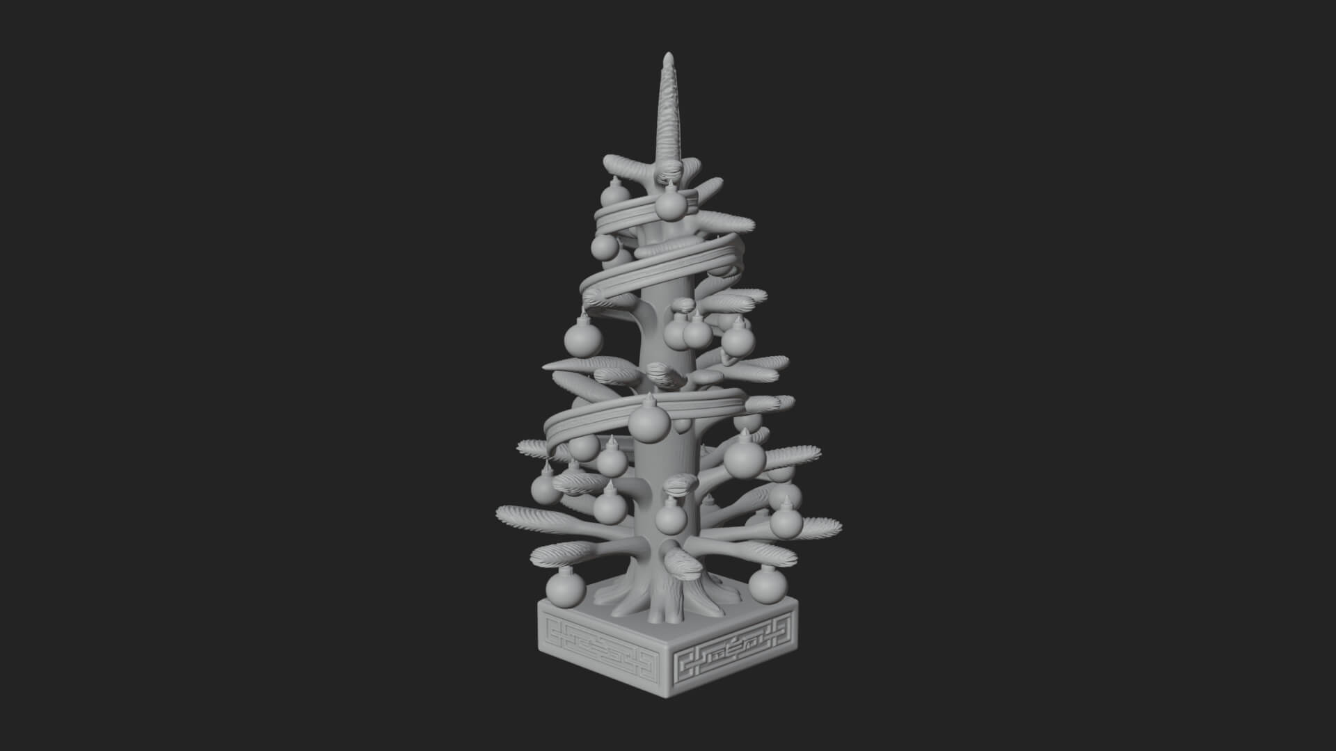 Decorated Christmas Tree Model Design 11 3D Print Model 3D Model