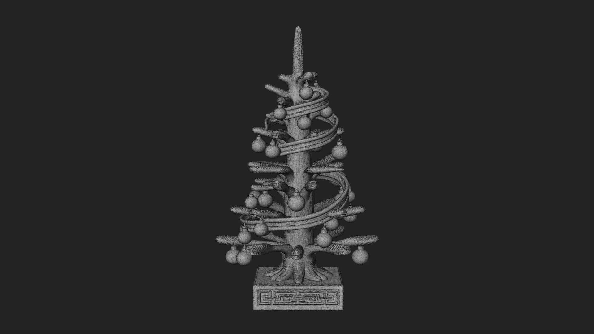 Decorated Christmas Tree Model Design 11 3D Print Model 3D Model