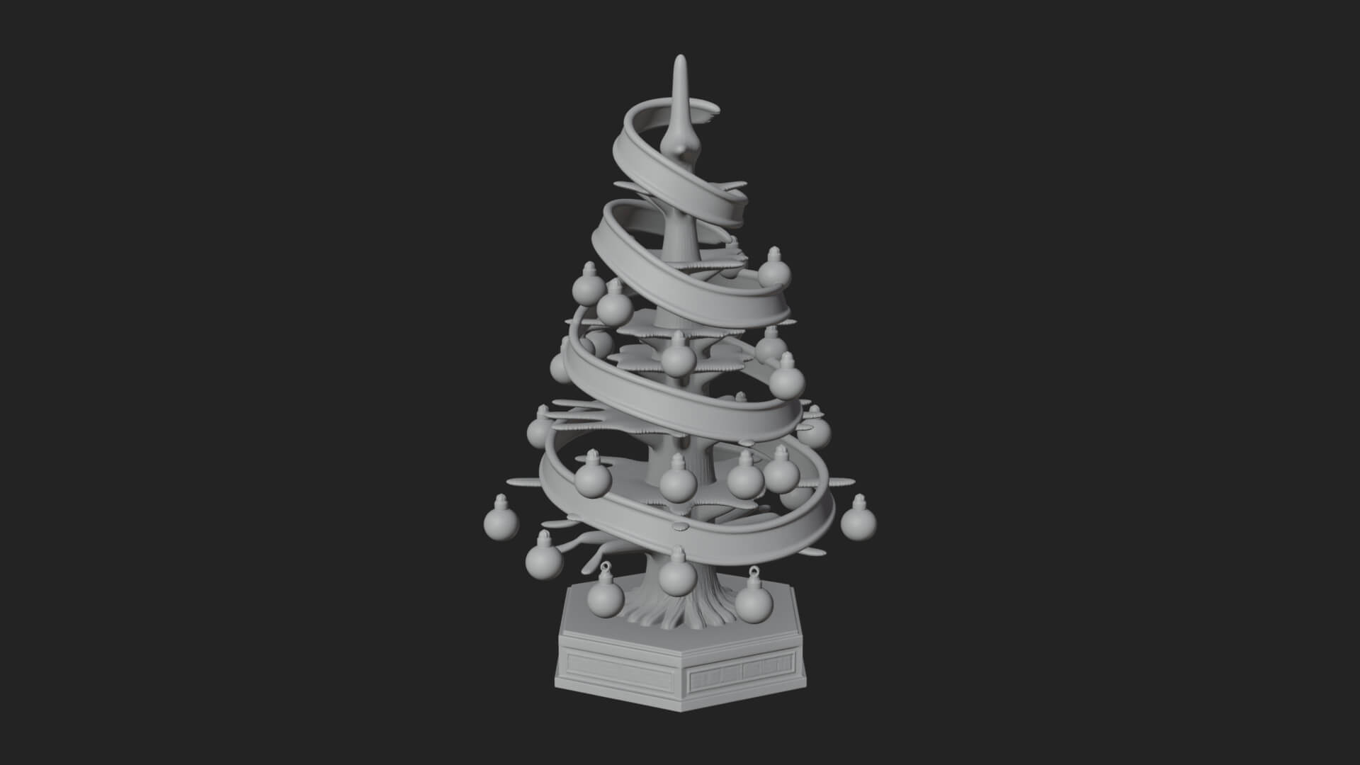 Decorated Christmas Tree Model Design 12 3D Print Model 3D Model