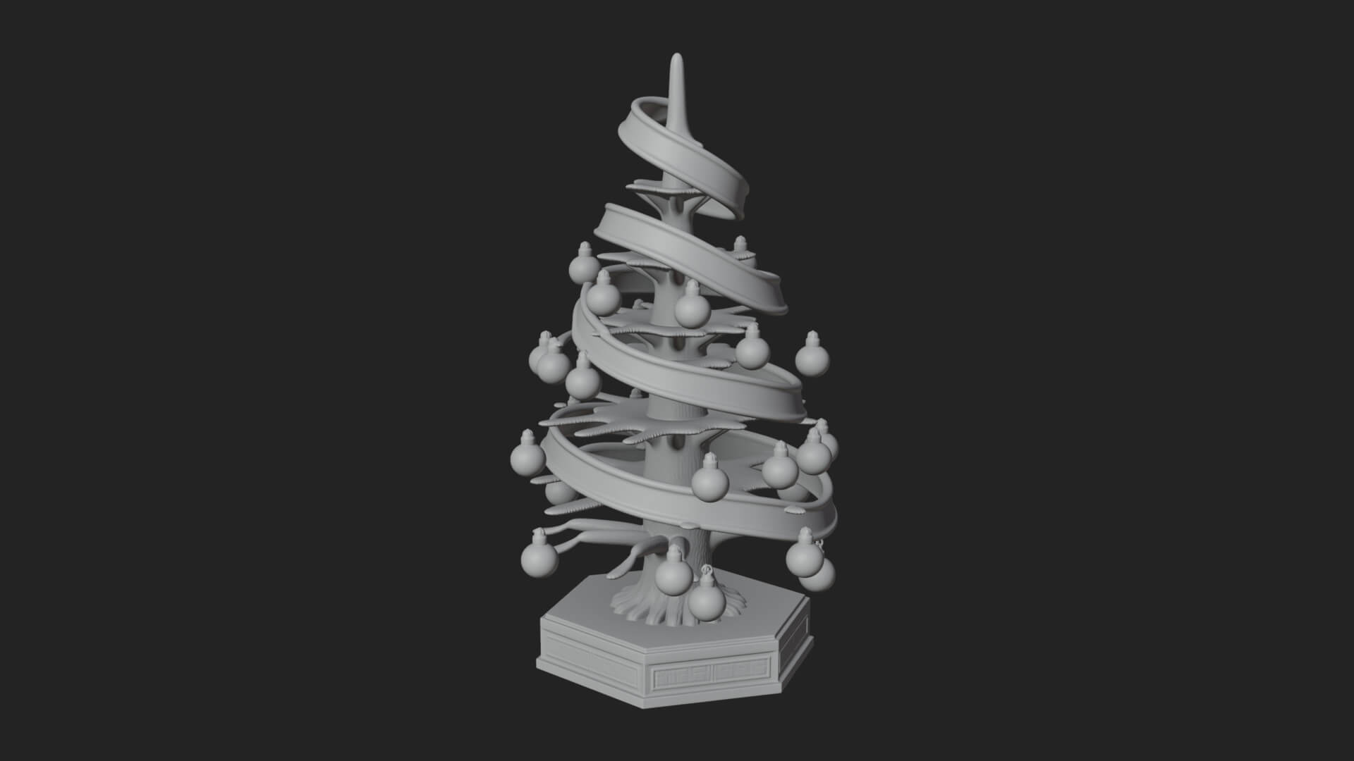 Decorated Christmas Tree Model Design 12 3D Print Model 3D Model