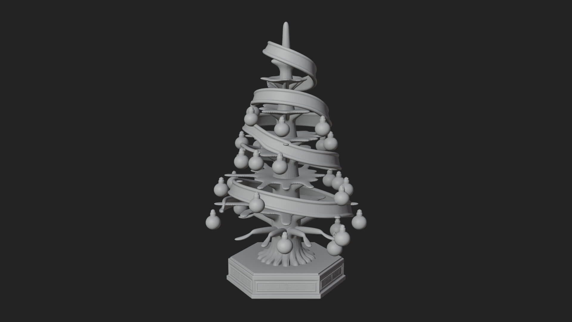 Decorated Christmas Tree Model Design 12 3D Print Model 3D Model