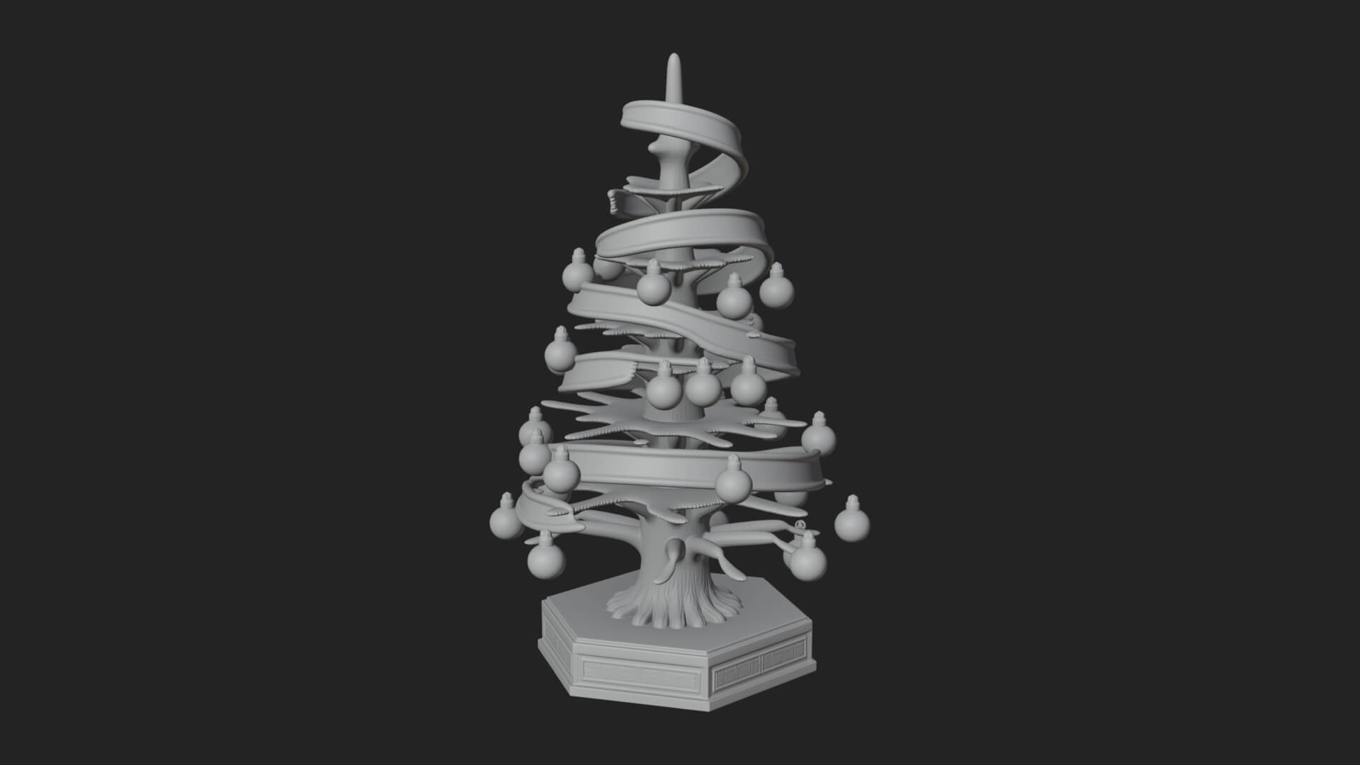 Decorated Christmas Tree Model Design 12 3D Print Model 3D Model