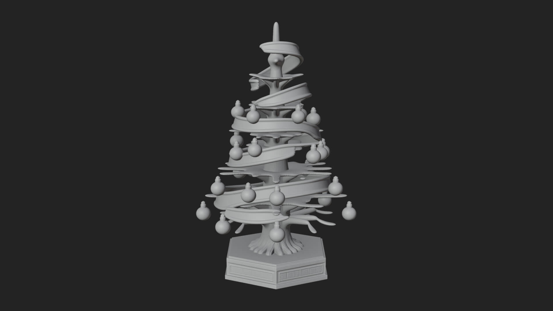 Decorated Christmas Tree Model Design 12 3D Print Model 3D Model