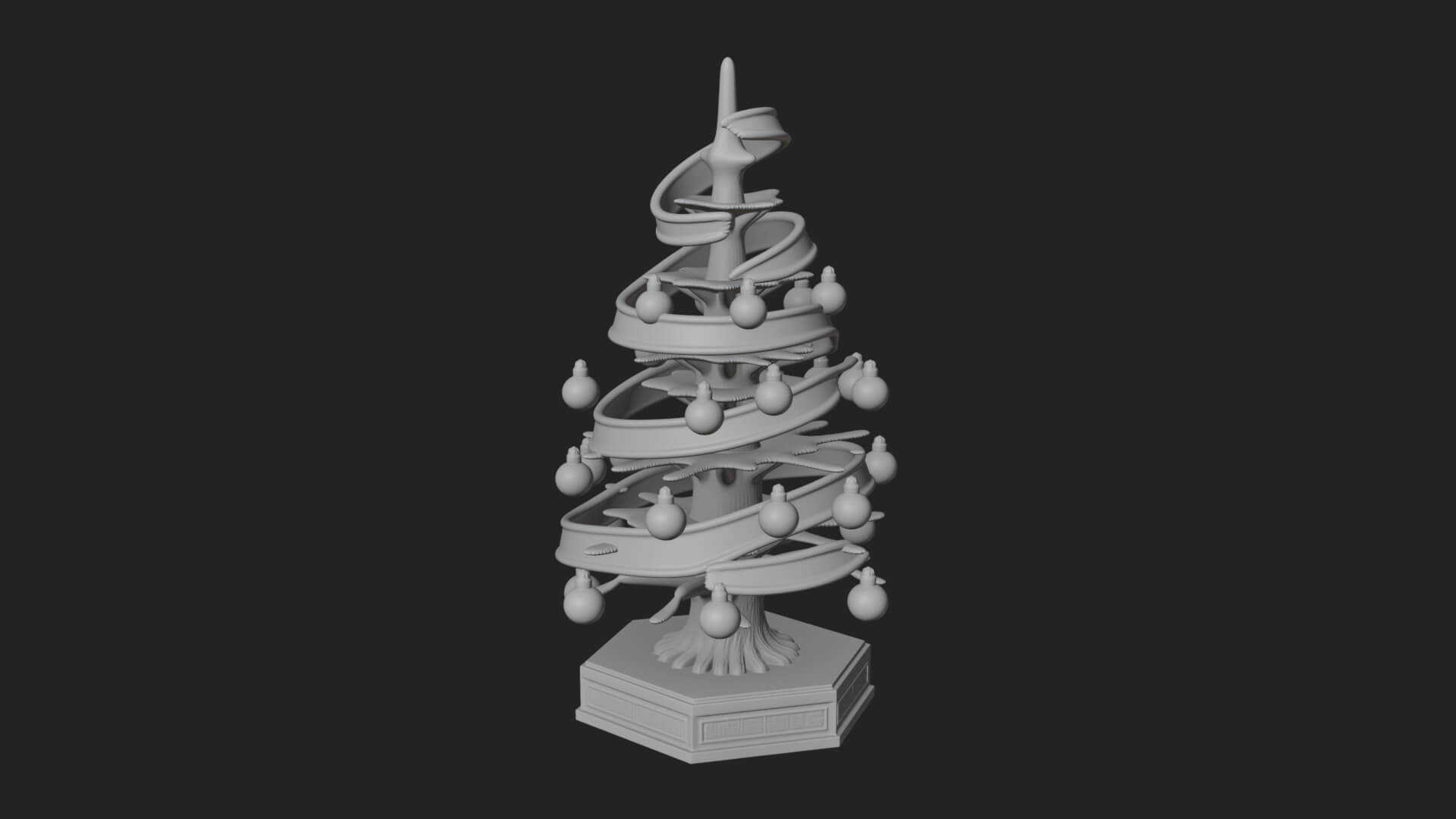 Decorated Christmas Tree Model Design 12 3D Print Model 3D Model