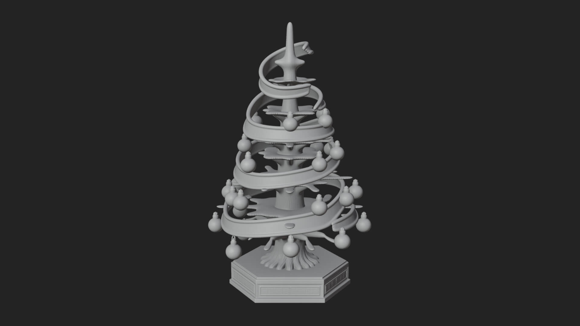 Decorated Christmas Tree Model Design 12 3D Print Model 3D Model