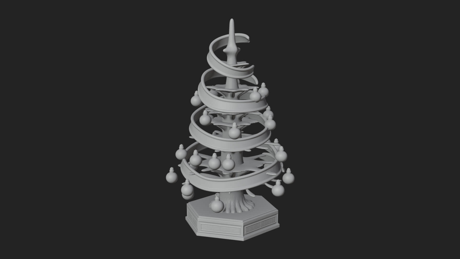 Decorated Christmas Tree Model Design 12 3D Print Model 3D Model
